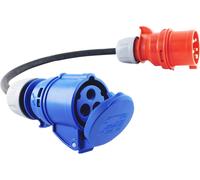 Nw Powersolutions Nw10008 Raccord 230 V 16 A Vers Fiche Cee 400 V 16 A 3 X 2,5 Mm 2 Tuyaux En Caoutchouc Ip44 Pour Camping, Caravane, Bateau, Marchés, Adaptateur Extérieur
