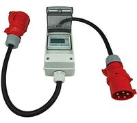 NW Powersolutions NW10106 32 A 400 V CEE Compteur d'énergie numérique Mobile calibré IP44 Adaptateur triphasé