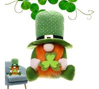 Nwarf Saint-Patrick's Day - Green Leaf Festival Themed Party Decoration Accessoires, Nwarf Plush | Saint-Patrick's Leprechaun Shamrock Faceless Irish Tiered Tray Decor, Irish Kobold-Samlo