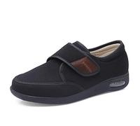 Nwarmsouth Edema Swollen des Sandales Respirant,Chaussures pour Personnes âgées gonflées de Pied de Grande Taille, Chaussures de Sport réglables-Noir_42,Chaussures de Marche de diabète