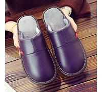 Nwarmsouth Unisex Femme Hiver Intérieure Chaussons,Pantoufles en Cuir de Plancher intérieur, Couples Chaussures en Coton Chaud-Violet_37-38,Intérieur Extérieur Doublure Anti-dérapant Chaussures