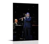 NWFWZP Andrea Bocelli Toile décorative pour chambre à coucher avec cadre Motif chanteurs légendaires 50 x 75 cm