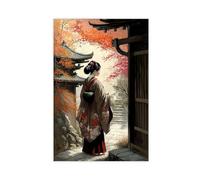 NWGACS Poster japonais Geisha 13 sur toile - Décoration murale pour salon, chambre à coucher - Style sans cadre - 50 x 75 cm
