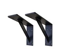 NWHJ Equerre Metal Etagere Industriel Noir, Support Murale Design Charge Lourde（400 kg / 800 LB, Supports d'étagère en Fer épaissi 5mm, pour Fixation Murale, avec vis