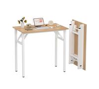 nwixbqoqn Bureau Pliant, Bureau Pliable Informatique 80x 50cm, Table Pliante Cuisine Petit, Poste de Travail, Bureau Pliable d'Ordinateur pour Bureau, Chambre, Salon, Bois Clair