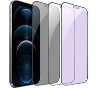 NWNK13 Lot de 2 films de protection d'écran anti-lumière bleue [anti-traces de doigts] anti-rayures couverture complète 9H en verre trempé film compatible avec les coques pour iPhone 11/XR