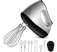 NWOUIIAY Batteur Electrique 500W à 5 Vitesses et 9 Accessoires Batteur à Main avec Fonction du Turbo Boost Bouton d'éjection et Base de Stockage pour Gâteaux Confitures et Crème etc