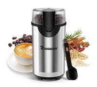 NWOUIIAY Moulin à Café Électrique Efficace 300W Lames en Acier Inoxydable | Moulin Café Grain Bouton Unique Facile à Utiliser avec Couvercle Transparent et Cuillère pour Noix Épices Grains etc