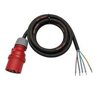 NWP Câble de raccordement CEE 3 m 400 V 32 A, noir, IP44 5 x 4 mm² H07RN-F - Câble en caoutchouc - 10 cm dénudé