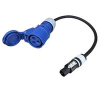 NWP PowerCON NAC3FXXB-W-S Câble d'alimentation 0,5 m vers Prise CEE 3 Broches 16 A H07RN-F 3G1,5 Gris