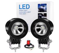 NWpangu BiqingLED Feux de brouillard universels 10 W LED Spots supplémentaires 12 V 24 V (interrupteur inclus)