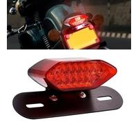 NWpangu Feu arrière de moto 16LED 12V intégré LED feu stop clignotants lumière plaque d'immatriculation lampe pour moto Street Bike Cruiser Chopper (Rouge).