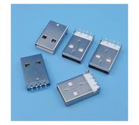 NWPNLXEA 100Pcs USB Type A 4Pin Male Right Angle Plug PCB Dip Solder Connector