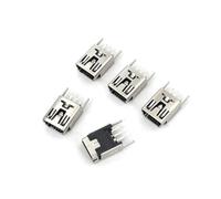 NWPNLXEA 100Pcs USB Type B 5Pin Female Socket Straight 180 Degrees Dip PCB Solder Connector