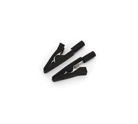 NWPNLXEA 10Pcs Brass 5 Colors 41mm Insulated Test Alligator Clip with 2mm Female Jack (Nero)