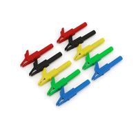 NWPNLXEA 10Pcs Brass 56mm Insulated Electrical Test Alligator Clip with 4mm Jack (10Pcs Green)