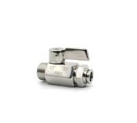 NWPNLXEA 1PC 1/2" BSP Male x 16mm Push in Ball Valve Homebrew Beer SUS304 with Stainless Hanlde