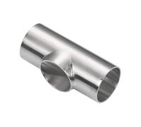 NWPNLXEA 1pcs 304/316 Stainless Steel Short Welded Flat Mouth Tee Pipe Fittings Inside and Outside Mirror Polished Equal Diameter T-Shaped Tee(SS304,2-1/2")