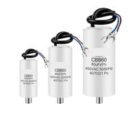 NWPNLXEA 1Pcs CBB60 Electronic Starter Run Capacitor 450V 4UF 5UF 6UF 8UF 10UF 12UF 14UF 16UF 20UF 100UF Start Water Pump Washer Air Pump with Screws (450V60UF)