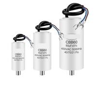 NWPNLXEA 1Pcs CBB60 Electronic Starter Run Capacitor 450V 4UF 5UF 6UF 8UF 10UF 12UF 14UF 16UF 20UF 100UF Start Water Pump Washer Air Pump with Screws (450V16UF)