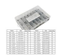 NWPNLXEA 1uF~1000uF 6.3V-50V 400Pcs 24Value SMD Aluminum Electrolytic Capacitors Assortment Kit + Box