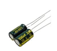 NWPNLXEA 200pcs/lot Q11 330uf16V Low ESR/Impedance High Frequency Aluminum electrolytic Capacitor Size 6 * 12 16V 330uf 20%