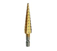 NWPNLXEA 3-12/4-12/4-20/4-32mm HSS Straight Groove Step Drill Bit titaniums Coated Wood Metal Hole Cutter Core Cone Drilling Tools Set(3-12) NWPNLXEA