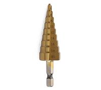 NWPNLXEA 3-12/4-12/4-20/4-32mm HSS Straight Groove Step Drill Bit titaniums Coated Wood Metal Hole Cutter Core Cone Drilling Tools Set(4-20) NWPNLXEA