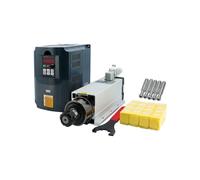 NWPNLXEA 3.5KW 220V ER25 Air Cooled Spindle Electronic Starter Ceramic Or Steel Ball Bearing 24000 RPM + 4KW HY Or YL Inverter VFD+ ER25 for CNC (HY ER25,220V Ceramic)