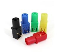 NWPNLXEA 5Pcs Gold-Plated Insulated 4mm Female Jack Right Angle PCB Socket Connector (One for Each Color)