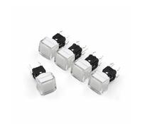 NWPNLXEA 5Pcs TS5 Series Square 9.2 * 9.2mm with LED Momentary SPST PCB Push Button Click Tact Switch (5Pcs Red LED)