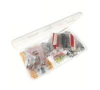 NWPNLXEA 7Types Electrolytic Capacitor Ceramic Kit Resistor LED Diodes Set Transistor Package -DIY Assortment Electronic Components Kits (1490pcs with Box)