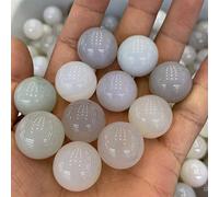 NWPNLXEA Accueil Collections Cristal naturel brut 20 mm Boule d'agate blanche naturelle Boule de pierre Boule de cristal de quartz Manipulation de la boule de cristal Décoration de la maison Pierres