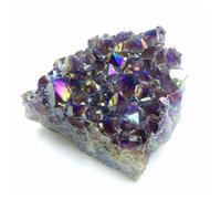 NWPNLXEA Amethyst Cluster Electroplated Color Mark Crystals Druzy and Raw Rock Stones Gemstones for Divination Collection,40~60g