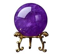 NWPNLXEA Amethyst Ornament Purple Crystal Quartz Ball with Stand Solid Home Decorative Sphere for Healing/Divination/Chakra Balance/Yoga/FengShui