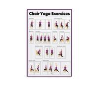 NWPNLXEA Calming Seated Yoga Poster for Seniors - Home Workout Chart with Gentle Moves like Twist, Therapeutic Decor for Elderly Room, Office or Clinic Framed,16x24inch(40x60cm)