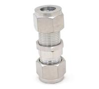 NWPNLXEA Fit Tube O.D 10mm Bulkhead 304 Stainless Steel Ferrule Pneumatic Air Compression Pipe Fitting