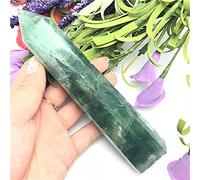NWPNLXEA Home Collections 1 pièce Pointe de baguette en cristal de quartz obélisque en fluorite verte naturelle pour l'équilibre des chakras Pierres naturelles pour la maison (couleur : 342 g)