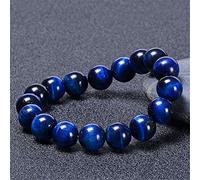 NWPNLXEA Home Collections Bracelet à breloques Bracelet en pierre œil de tigre bleu naturel Bracelet œil d'aigle Bracelet œil de chat 6/8/10 mm Bijoux talisman pour hommes et femmes, 10 mm (taille