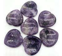 NWPNLXEA Home Collections Lépidolite naturelle en cristal de mica violet foncé en forme de cœur en forme de cœur Spécimen de quartz de décompression Décoration d'intérieur Cristal naturel Reiki