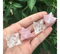NWPNLXEA Quartz Rose Naturel Clair, étoile tétraèdre, spécimen de Cristal, Couronne, Sculpture à géométrie sacrée décoration de la Chambre