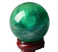 NWPNLXEA Rare Minerals Ornament Green Fluorite Crystal Stone 'Night Pearls' Sphere Luminous Ball Protective Power Figurines Statues for,Green-12cm