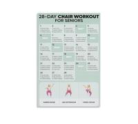 NWPNLXEA Senior Fitness Inspiration Poster, Gentle Seated Yoga & Exercise Chart, Canvas Wall Art Decor for Older Adults Home Unframed,08x12inch(20x30cm)