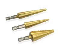 NWPNLXEA Step Drill Bit 3/16-1/2 1/4-3/4 1/8-1/2 Hex Shank Cone Bits for Wood HSS Straight Core Drill Bit Coated Drill 1Pcs(3pcs No Bag) NWPNLXEA