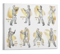 NWPNLXEA The Art of Tai Chi Poster - Ancient Chinese Practice Inspired Wall Art Print, Mindfulness Decor for Yoga Studio, Home Gym, Office, or Bedroom Framed,12x18inch(30x45cm)