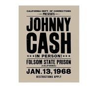 NWPNLXEA Vintage Johnny Cash Poster - Unframed Rustic Wall Art Print for Garage Decor, Man Cave, Featuring Classic 1979 Wembley Concert Design Framed,12x18inch(30x45cm)
