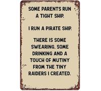 NWPNLXEA Vintage Sailing Ship Adventure Tin Sign for Room Wall Decor Pirate Theme Boys Room (8 X 12 in)