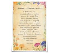 NWPNLXEA Vintage Style Family Poem Print - Timeless Words on Childhood, Framed Wall Art for Nursery, Study or Library Decor Unframed,08x12inch(20x30cm)