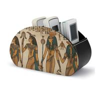 NWQLK Boîte de rangement pour télécommande - En cuir synthétique - Pour lecteur multimédia, pinceau, crayon et fournitures de bureau - Motif femme de l'Égypte ancienne