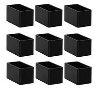 NWRYSM 24 Pcs Chaise Casquettes Pieds Embout Pied De Chaise Rectangulaire Protection Pied De Chaise Noir Pieds De Chaise Caoutchouc pour Protéger Le Sol des Rayures Et du Bruit(Size:30 * 60)